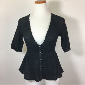 Anthropologie Knitted & Knotted peplum cardigan